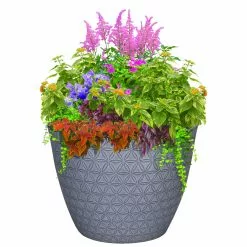 Allen + Roth 15.2In Geometric Planter Orion Blue -Allen + Roth Shop 1062825 48935240