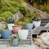 Allen + Roth 15.2In Geometric Planter Orion Blue