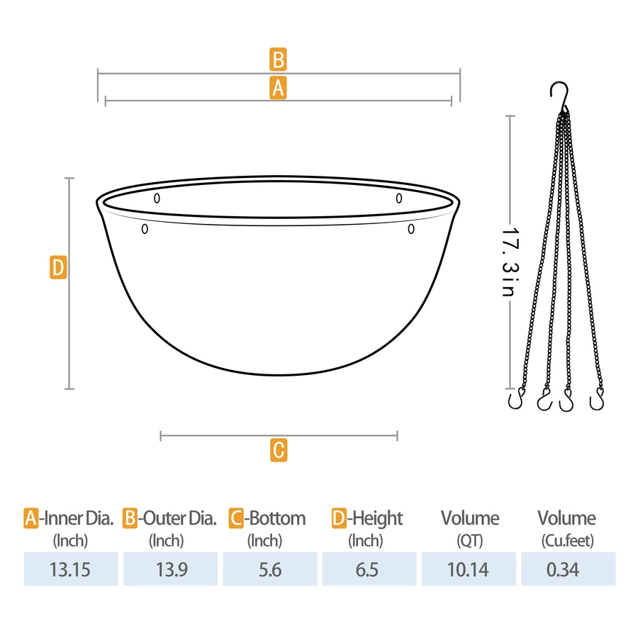 Allen + Roth 13.3In Speckled Hanging Basket White 7 Allen + Roth 13.3In Speckled Hanging Basket White - Image 7