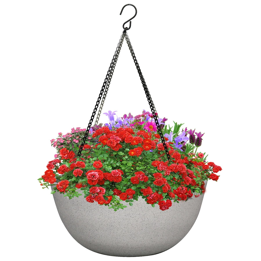 Allen + Roth 13.3In Speckled Hanging Basket White 9 Allen + Roth 13.3In Speckled Hanging Basket White - Image 9