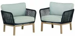 Allen + Roth Positano Patio Chair With Brown Steel Frame And Grey Olefin Fabric - Set Of 2 -Allen + Roth Shop 1063046 MainImage 001