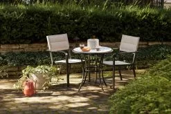 Allen + Roth Grey Stackable Outdoor Chair With Black Metal Frame 7 Allen + Roth Grey Stackable Outdoor Chair With Black Metal Frame -Allen + Roth Shop 1063104 AlternateImage2