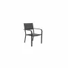 Allen + Roth Dark Grey Stationary Outdoor Chair With Black Metal Frame