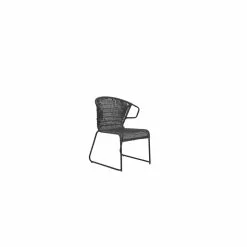 Allen + Roth Outdoor Stackable Woven Dining Chair - Black