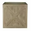 Allen + Roth - 14-in X 14.92-in - Brown Resin Square/Wood Planter