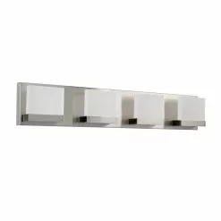 Allen + Roth Cora 4-Light Brushed Nickel Modern And Contemporary LED Vanity Light -Allen + Roth Shop 1362611 15447591 001