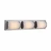 Allen + Roth Kinsley 3-Light Brushed Nickel Modern And Contemporary LED Vanity Light