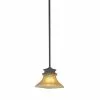 Allen + Roth Aztec 6 1/2-in W Bronze Mini Pendant Light With Frosted Shade