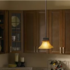 Allen + Roth Aztec 6 1/2-in W Bronze Mini Pendant Light With Frosted Shade -Allen + Roth Shop 137354 04467154