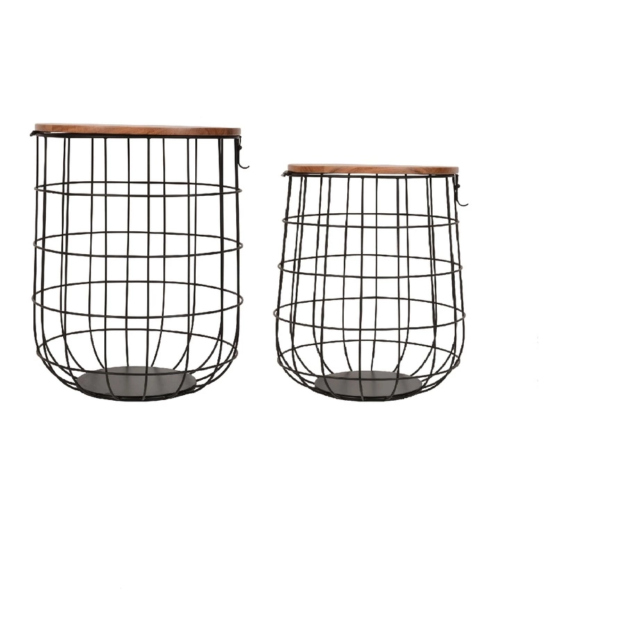 Allen + Roth Set Of 2 Tables Or Plant Stands - Metal And Wood 6 Allen + Roth Set Of 2 Tables Or Plant Stands - Metal And Wood - Image 6