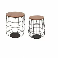 Allen + Roth Set Of 2 Tables Or Plant Stands - Metal And Wood 11 Allen + Roth Set Of 2 Tables Or Plant Stands - Metal And Wood -Allen + Roth Shop 1438481 42566380 001