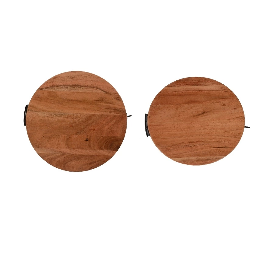 Allen + Roth Set Of 2 Tables Or Plant Stands - Metal And Wood 4 Allen + Roth Set Of 2 Tables Or Plant Stands - Metal And Wood - Image 4