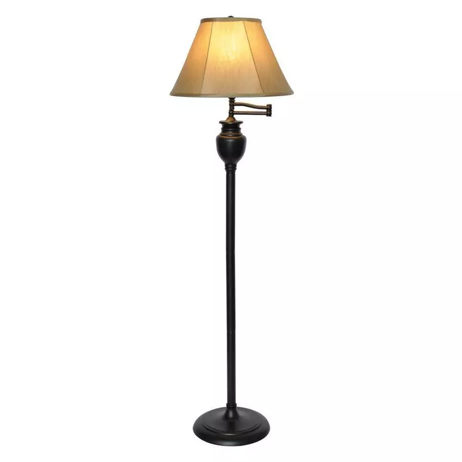 ALLEN + ROTH Portfolio 58-in Double Gate 3-Way Dark Oil Rubbed Bronze Swing-Arm Floor Lamp 3 ALLEN + ROTH Portfolio 58-in Double Gate 3-Way Dark Oil Rubbed Bronze Swing-Arm Floor Lamp - Image 3