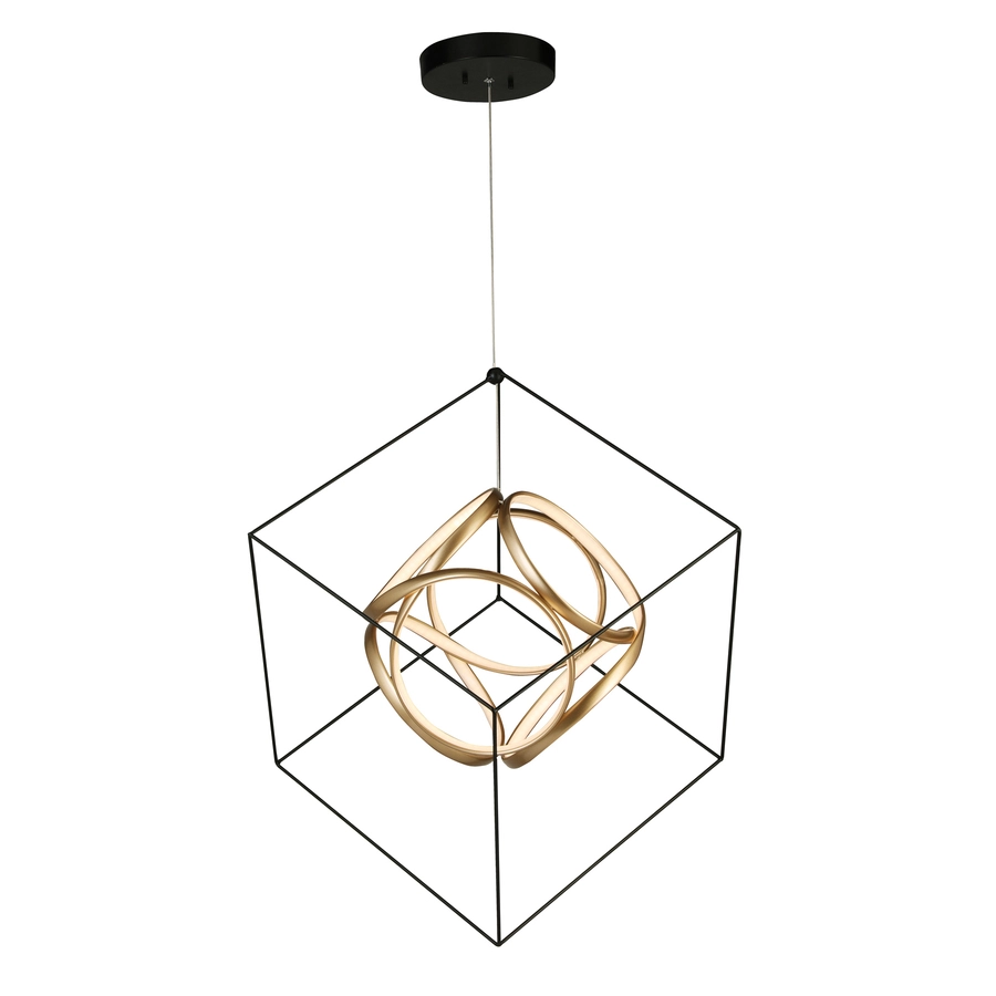 Allen + Roth 1-Light Matte Black And Brass Pendant Light 8 Allen + Roth 1-Light Matte Black And Brass Pendant Light - Image 8
