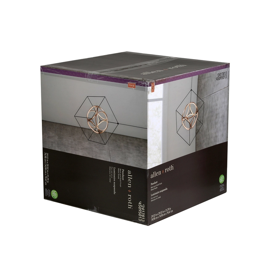 Allen + Roth 1-Light Matte Black And Brass Pendant Light 6 Allen + Roth 1-Light Matte Black And Brass Pendant Light - Image 6