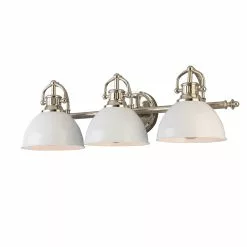 Allen + Roth 24.5-in 3-Light Polished Nickel Vanity Wall Sconce -Allen + Roth Shop 2417815 16590817 001