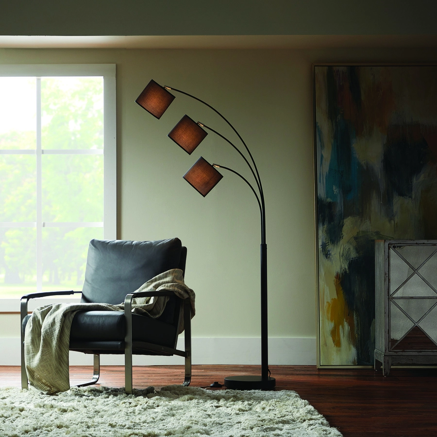 Allen + Roth 39in W Floor Lamp With Black Fabric Shade 1 Allen + Roth 39in W Floor Lamp With Black Fabric Shade