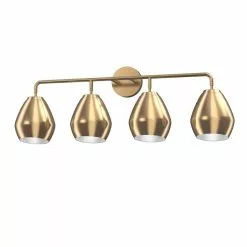 Allen + Roth 32-1/4-inW 4-Light Gold Vanity With Metal Shade -Allen + Roth Shop 2417820 15081536 001