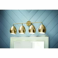 Allen + Roth 32-1/4-inW 4-Light Gold Vanity With Metal Shade -Allen + Roth Shop 2417820 44062656