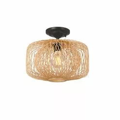 Allen + Roth Harlow 1 Lt Matte Black Finish With Double-Globe Rattan Shade Flush Mount Light 17 Allen + Roth Harlow 1 Lt Matte Black Finish With Double-Globe Rattan Shade Flush Mount Light -Allen + Roth Shop 2462517 46453300 001