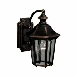Allen + Roth Oakton 11-in Copper Outdoor Wall Mounted Light