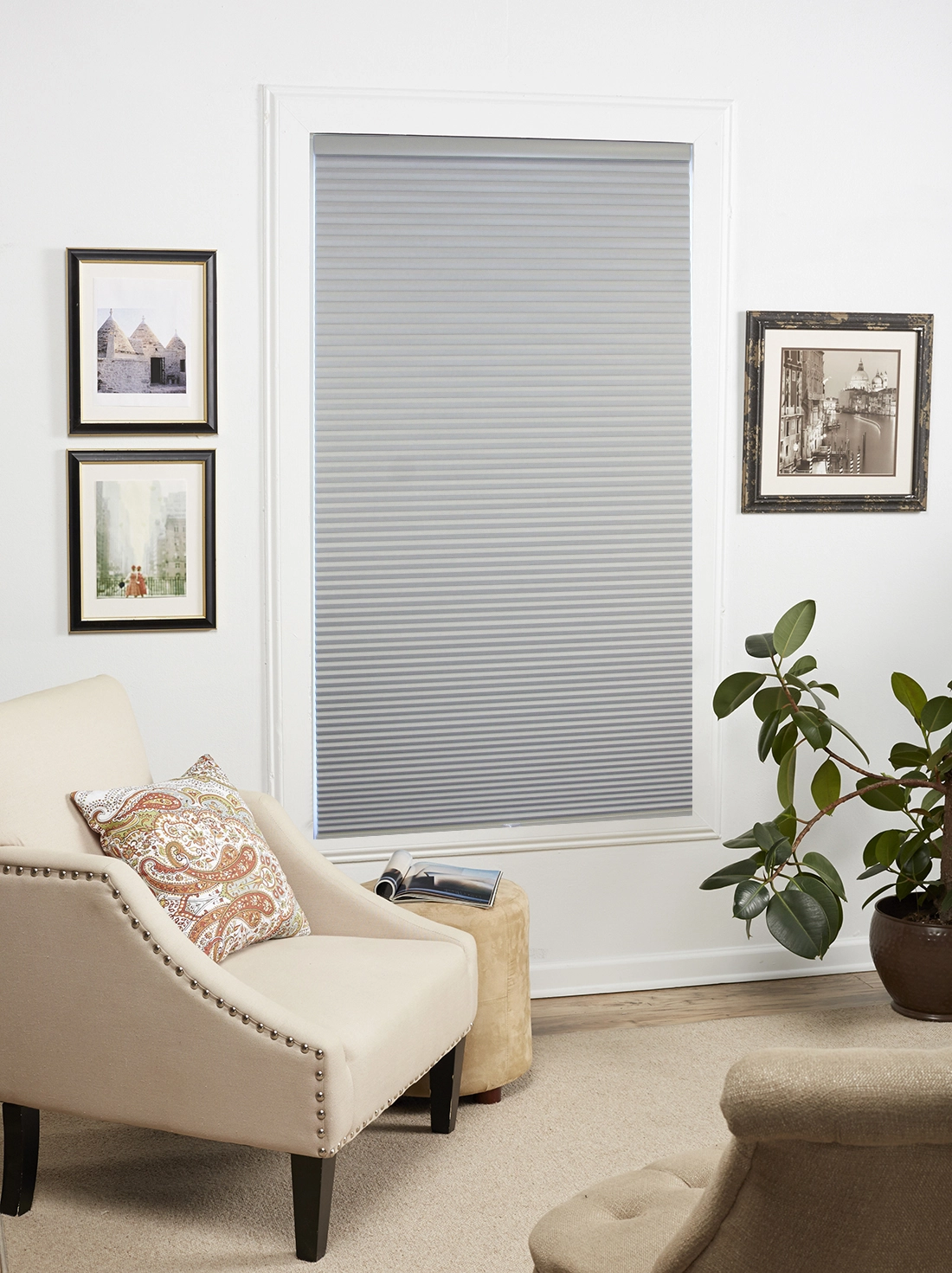 "allen + Roth Blackout Cellular Shade - 23"" X 72"" - Polyester - Gray" 3 "allen + Roth Blackout Cellular Shade - 23"" X 72"" - Polyester - Gray" - Image 3