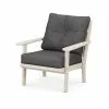 Allen + Roth Oakport Sand Plastic Deep-Seating Chair With Ash-Charcoal Cushions
