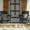 Allen + Roth Oakport Black Plastic Adirondack Chair