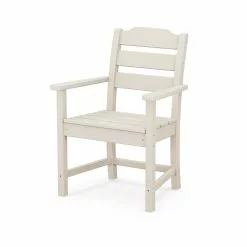 Allen + Roth Oakport Sand Plastic Dining Arm Chair