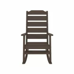 Allen + Roth Oakport Mahogany Plastic Rocking Chair