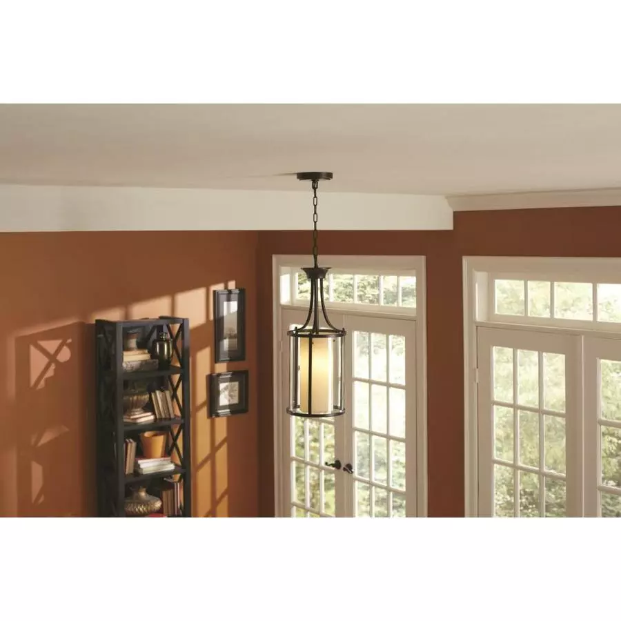 Allen + Roth Harpwell 9.06-in Oil-Rubbed Bronze Mediterranean Single Tinted Glass Pendant Light 2 Allen + Roth Harpwell 9.06-in Oil-Rubbed Bronze Mediterranean Single Tinted Glass Pendant Light - Image 2
