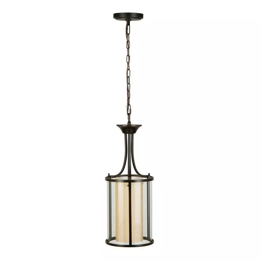 Allen + Roth Harpwell 9.06-in Oil-Rubbed Bronze Mediterranean Single Tinted Glass Pendant Light 6 Allen + Roth Harpwell 9.06-in Oil-Rubbed Bronze Mediterranean Single Tinted Glass Pendant Light - Image 6