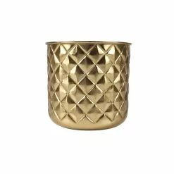 Allen + Roth 1-Pack 8.25-in W X 8.25-in H Metal Gold Planter -Allen + Roth Shop 4664669 44357505 001