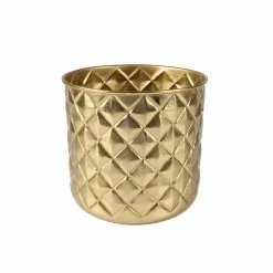 Allen + Roth 1-Pack 8.25-in W X 8.25-in H Metal Gold Planter -Allen + Roth Shop 4664669 44357509