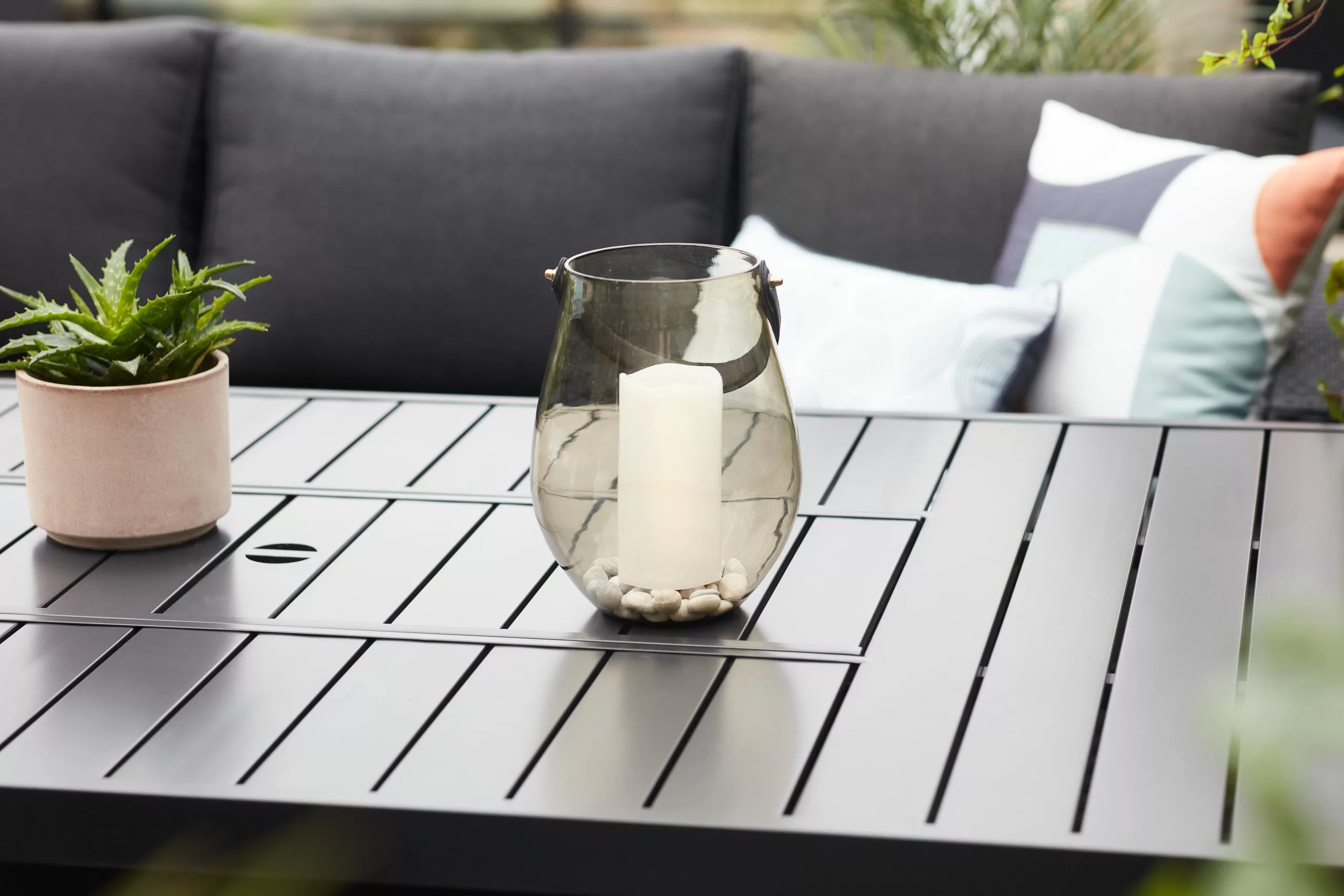 Allen + Roth Glass Lantern With Leather Handle 1 Allen + Roth Glass Lantern With Leather Handle