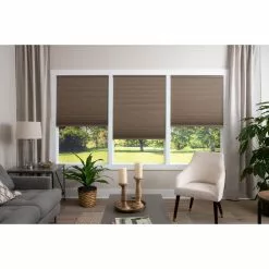 Allen + Roth 34-in X 64-in Brown Recycled Polyester Blackout Cellular Pleated Shade -Allen + Roth Shop 5248466 50358262