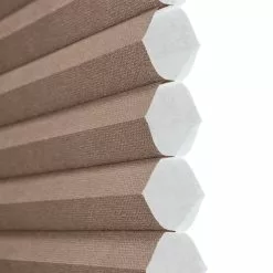 Allen + Roth 58-in X 64-in Brun Recycled Polyester Ligth Filtering Cellular Pleated Shade -Allen + Roth Shop 5248469 50358217