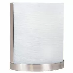 Allen + Roth Merington 6.5-in W 1-Light Brushed Nickel Pocket Wall Sconce
