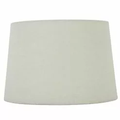 Allen + Roth 10-in X 15-in White Burlap Fabric Drum Lamp Shade -Allen + Roth Shop 632325 04063085 001