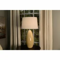 Allen + Roth 10-in X 15-in White Burlap Fabric Drum Lamp Shade -Allen + Roth Shop 632325 04795317
