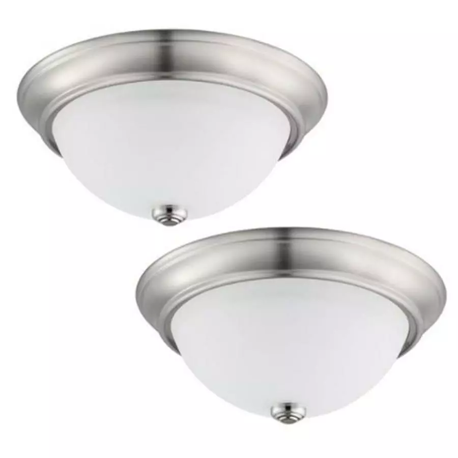 ALLEN + ROTH Prominence Home 2-Pack 13-in W Brushed Nickel Integrated Led Flush Mount Light 1 ALLEN + ROTH Prominence Home 2-Pack 13-in W Brushed Nickel Integrated Led Flush Mount Light