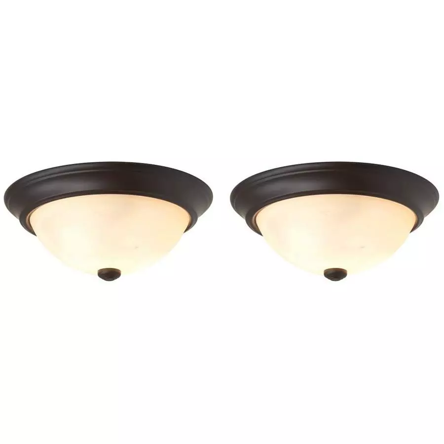 ALLEN + ROTH Prominence Home 2-Pack 13-in W Oil-Rubbed Bronze Integrated Led Flush Mount Light 1 ALLEN + ROTH Prominence Home 2-Pack 13-in W Oil-Rubbed Bronze Integrated Led Flush Mount Light