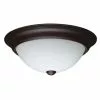 Allen + Roth Prominence Home 13-in Integrated LED Flush Mount Light - Oiled-Rubbed Bronze