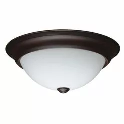 Allen + Roth Prominence Home 13-in Integrated LED Flush Mount Light - Oiled-Rubbed Bronze