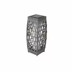 Allen + Roth Savona Solar Lantern - LED - 18.1" - Steel - Grey