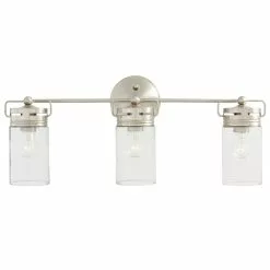 Allen + Roth Vallymede 24-in W 3-Light Brushed Nickel Transitional Vanity Light -Allen + Roth Shop 759828 05377909 001