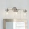 Allen + Roth Vallymede 24-in W 3-Light Brushed Nickel Transitional Vanity Light