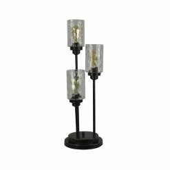 Allen + Roth Latchbury 30.5-in Bronze Indoor Table Lamp With Glass Shade -Allen + Roth Shop 805597 08736561 001