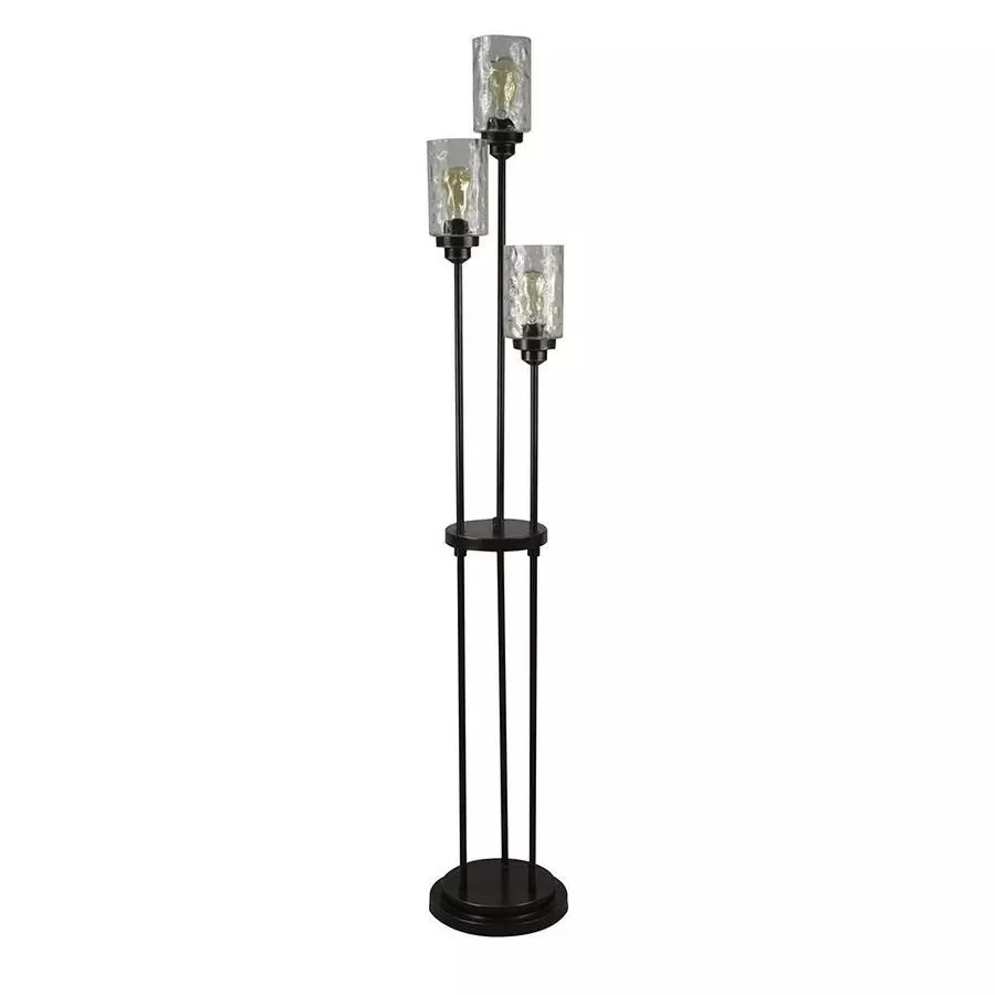Allen + Roth Latchbury 66.55-in Bronze Casual/Transitional Standard Multi-Head Indoor Floor Lamp With Glass Shade 3 Allen + Roth Latchbury 66.55-in Bronze Casual/Transitional Standard Multi-Head Indoor Floor Lamp With Glass Shade - Image 3