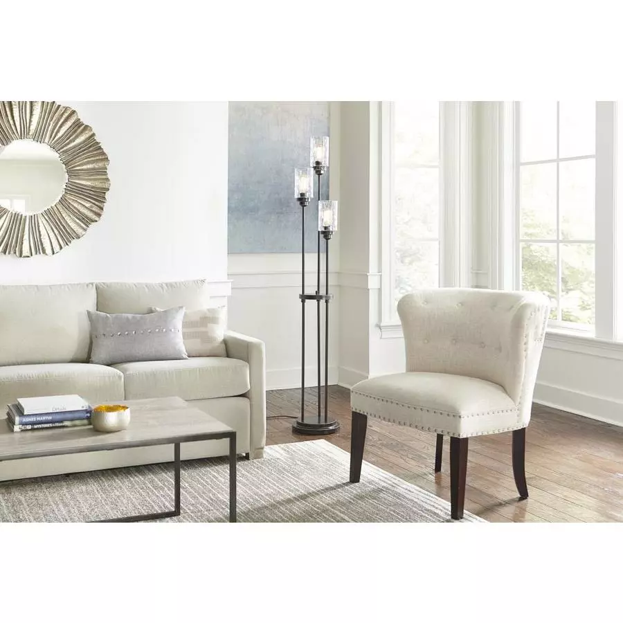 Allen + Roth Latchbury 66.55-in Bronze Casual/Transitional Standard Multi-Head Indoor Floor Lamp With Glass Shade 2 Allen + Roth Latchbury 66.55-in Bronze Casual/Transitional Standard Multi-Head Indoor Floor Lamp With Glass Shade - Image 2